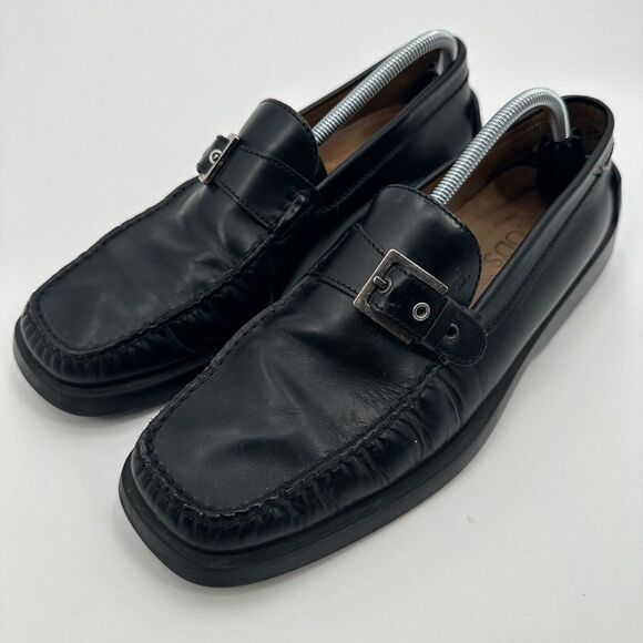 Tod's Italy Black Leather Buckle Loafer Slip On‎ Dress Shoe Sz 9.5 - Picture 1 of 6